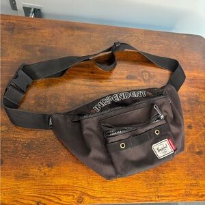 Herschel Supply Company Black Belt Bag with Independent Logo